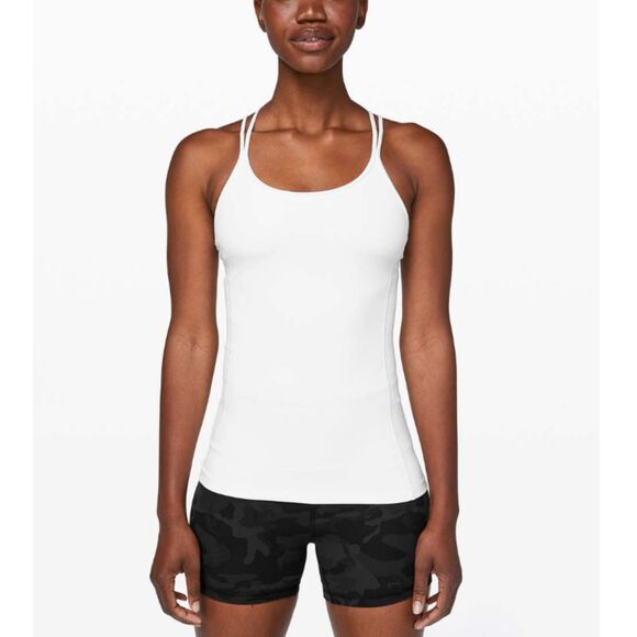Lululemon Free To Be Tank Top Everlux Women’s Size 6 White Yoga Activewear - Picture 1 of 6